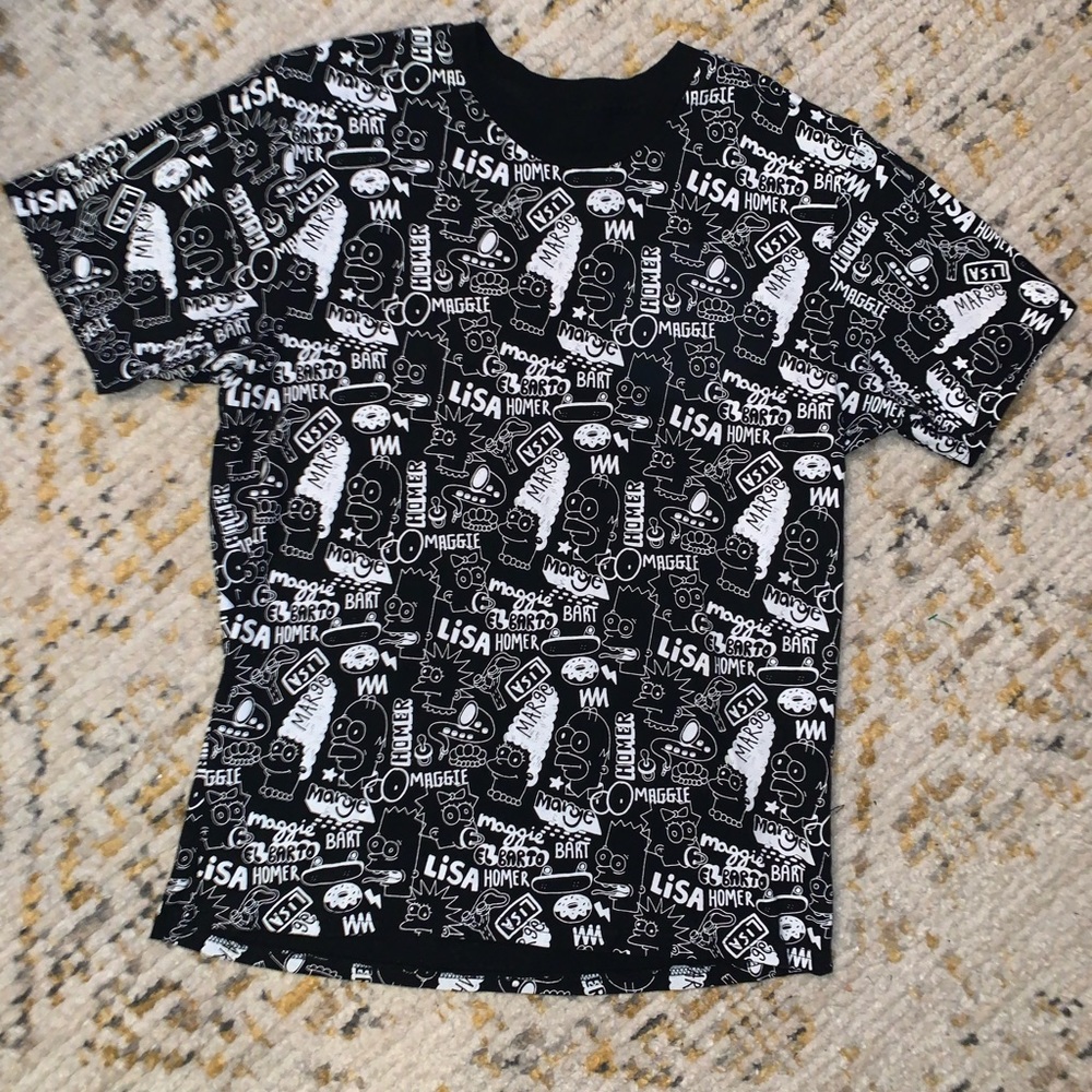 The Simpson black and white graphic character T-shirt.